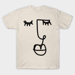 Line Art Face T-Shirt